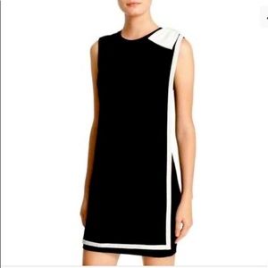 Ted Baker Black and White Elija Double Bow Shoulder Stretch Knit Dress